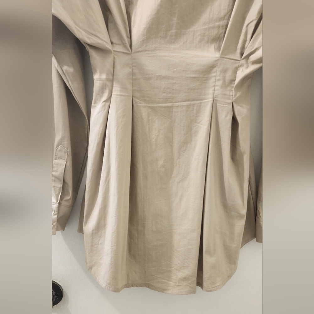 OW Collection Ella Shirt‎ Dress, Tan, Size Small. - Picture 11 of 11